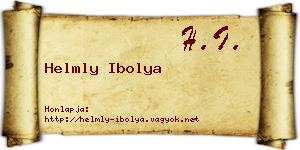 Helmly Ibolya névjegykártya